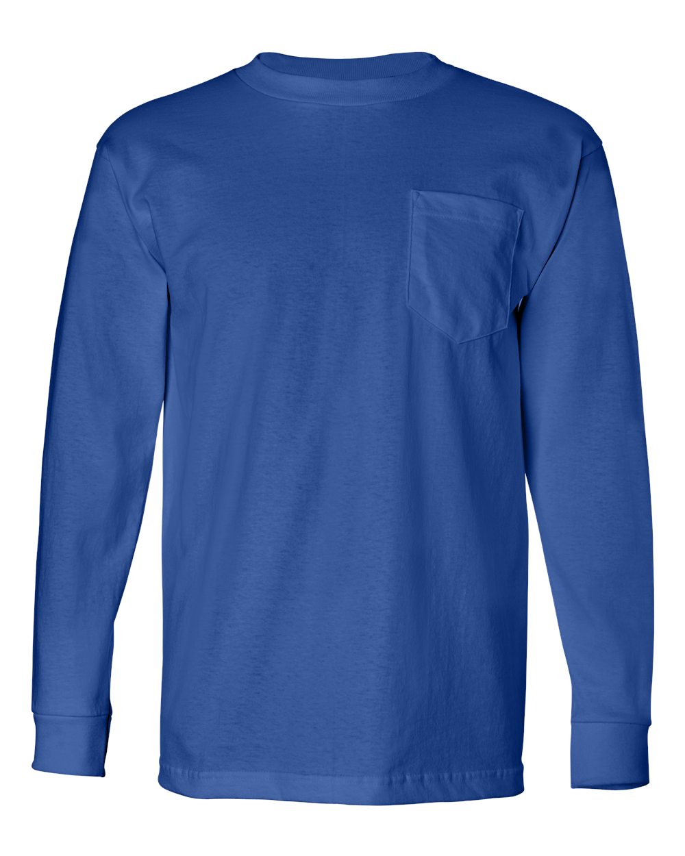 2XL Bayside Apparel Unisex Fine Jersey Long Sleeve Crewneck T-Shirt Navy