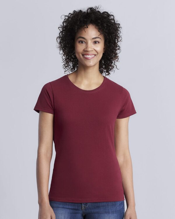 Model wearing Gildan Heavy Cotton Women’s T-Shirt - 5000L