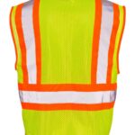 Back view of lime ML Kishigo Ultra-Cool Mesh Vest 1055-1056