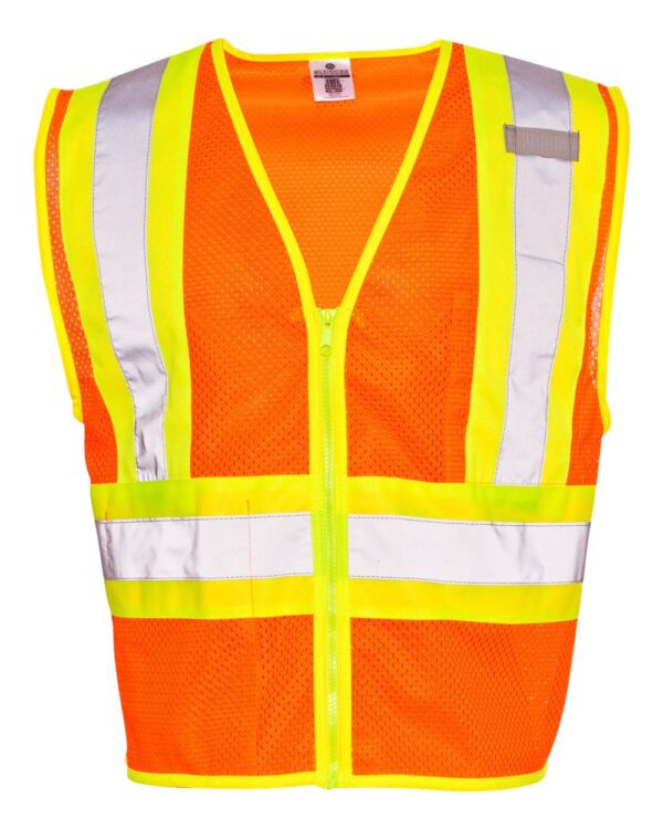 Front view of orange ML Kishigo Ultra-Cool Mesh Vest 1055-1056