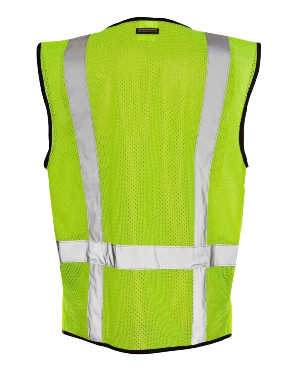 Back view of lime ML Kishigo Class 2 Black Bottom Vest - 1509