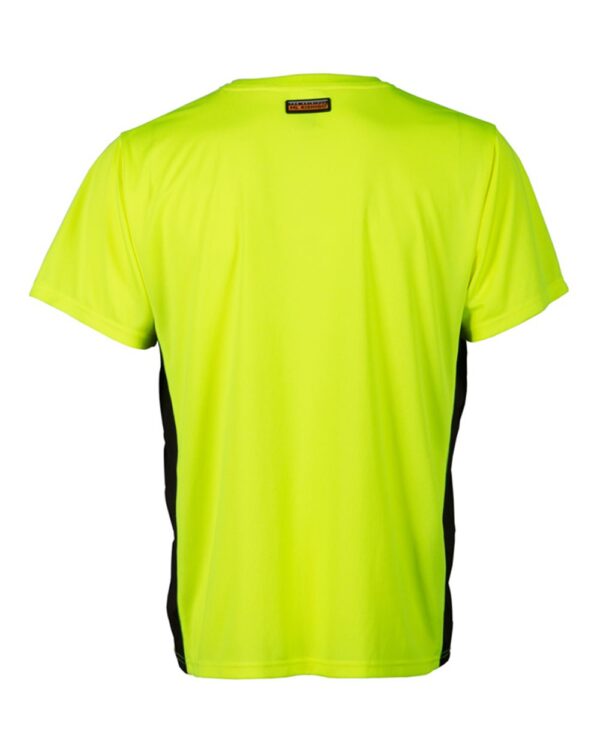 Back view of lime ML Kishigo Premium Black Series Hi-Viz T-Shirt 9200-9201