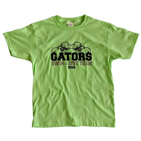 Gators Swim Team custom screen printed printed T-shirt